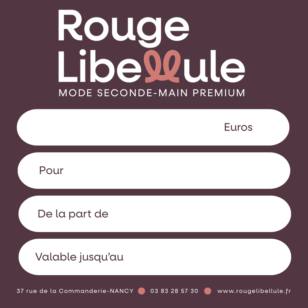 Carte-cadeau Rouge Libellule